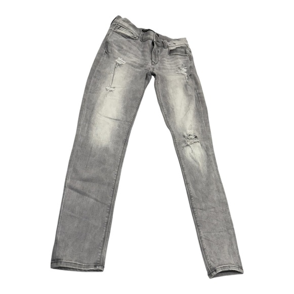 Express Denim - Express Gray Distressed Jegging Jeans